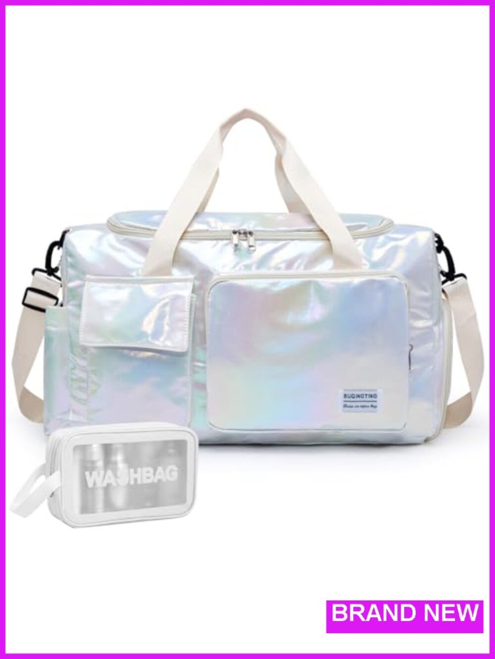 Small Gym Bag for Women, Travel Duffle with Shoe Compartment, Water-Resistant